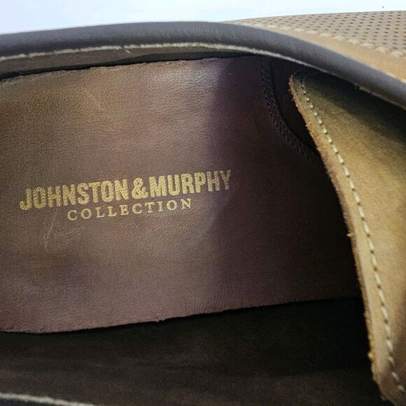 Mens Johnston & Murphy Tan Perforated Oxford Leather Shoes Sz 11.5M Preppy S0098 main image 7